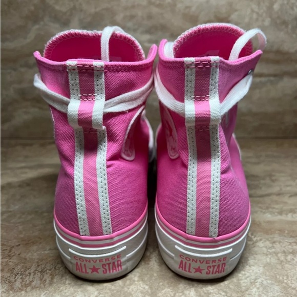 Converse Chuck Taylor All Star Lift Platform Retro Varsity High Size 8 Pink - Picture 3 of 4